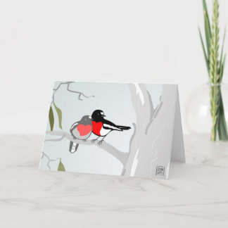 Cartão De Festividades Scarlet Robins in Love Valentine's Day Card