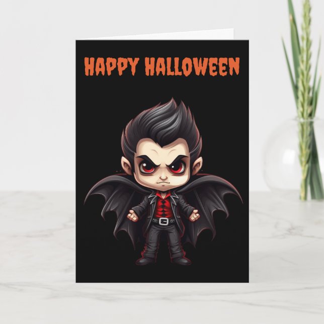 Cartão De Festividades Scary Halloween Vampire (Frente)