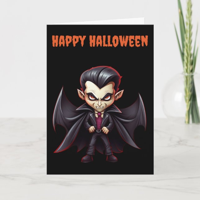 Cartão De Festividades Scary Halloween Vampire (Frente)