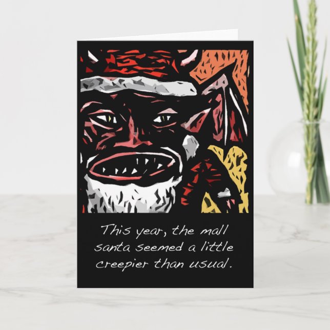 Cartão De Festividades Scary Mall Santa Christmas Card (Frente)