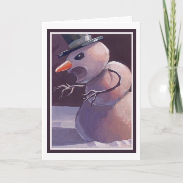 Cartão De Festividades Scary Snowman Christmas Card (Frente)