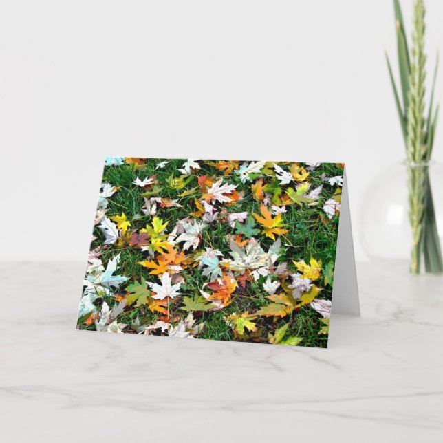 Cartão De Festividades Scattered Leaves (Frente)