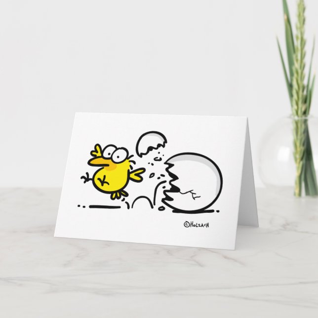Cartão De Festividades Schlüpfendes Küken (Frente)
