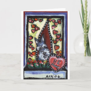 Cartão De Festividades Schnauzer be mine Valentine heart