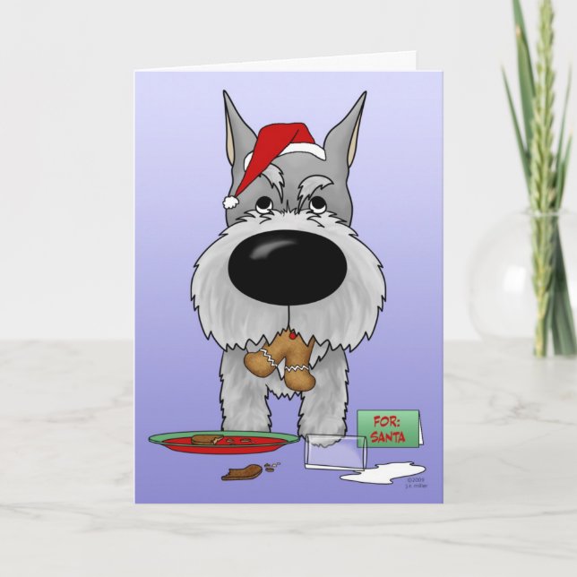 Cartão De Festividades Schnauzer Christmas (Frente)