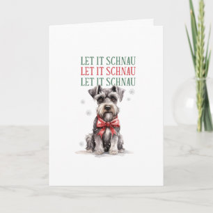 Cartão De Festividades Schnauzer Engraçado Cachorro Natal Feliz Férias Na