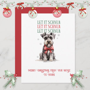 Cartão De Festividades Schnauzer Natal Caprichoso  