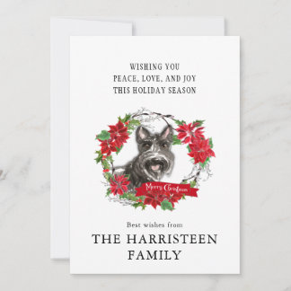 Cartão De Festividades Schnauzer Terrier Black Watercolor Natal