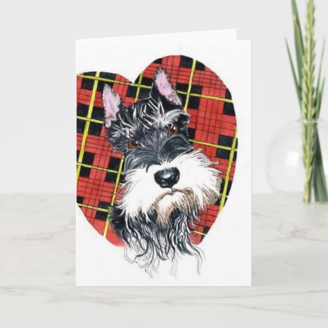 Cartão De Festividades Schnauzer Valentine (Frente)
