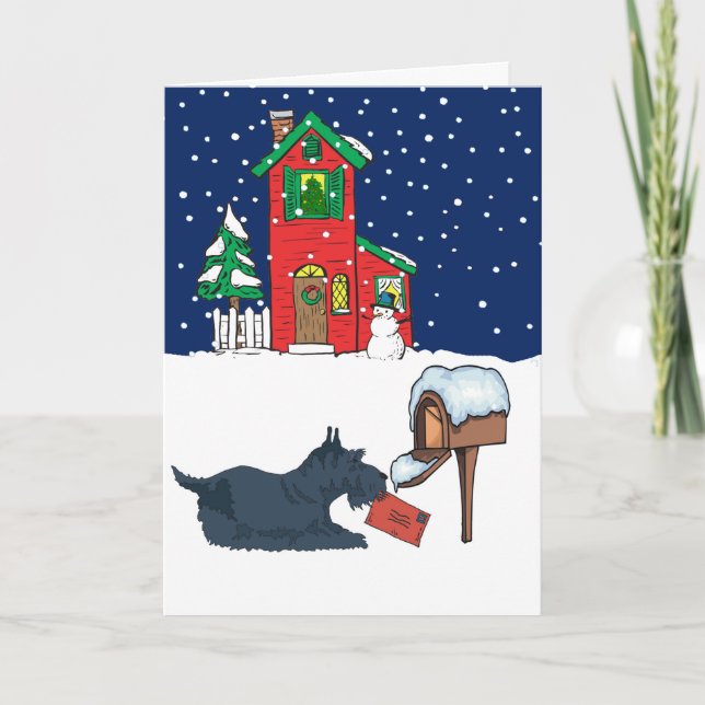 Cartão De Festividades Scottie Christmas (Frente)