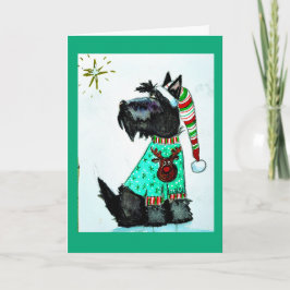 Cartão De Festividades Scottie de Natal