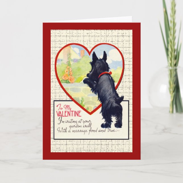 Cartão De Festividades Scottie dog Valentine Scottish Terrier (Frente)