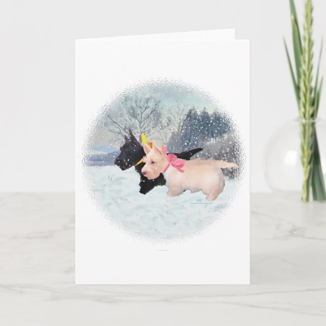 Cartão De Festividades Scottie Pups (Frente)