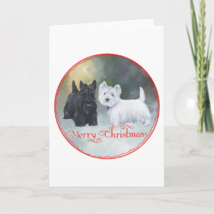 Cartão De Festividades Scottie Westie Natal