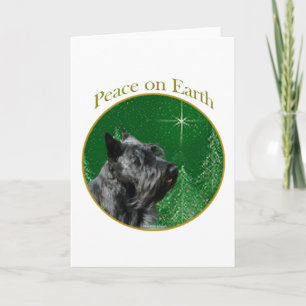 Cartão De Festividades Scottish Terrier Peace