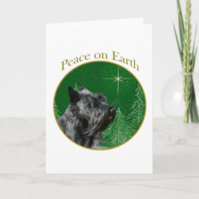 Cartão De Festividades Scottish Terrier Peace (Frente)