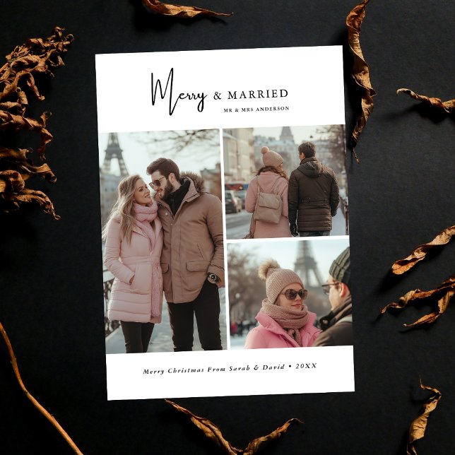 Cartão De Festividades Script 3 Fotografia Feliz e Foto de Natal casada (Criador carregado)