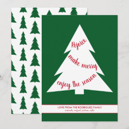 Cartão De Festividades Script de Férias de Árvores de Natal Verdes Modern