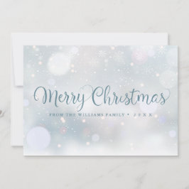 Cartão De Festividades Script de flocos de neve de Natal Feliz Natal 