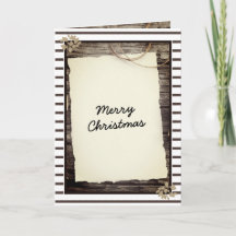 Script de Natal Alegre em Papel de Madeira Antigo 