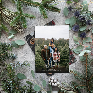 Cartão De Festividades Script de Natal do Moderno Elegante 1