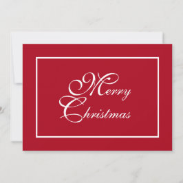 Cartão De Festividades Script Elegante Personalizado Natal Vermelho