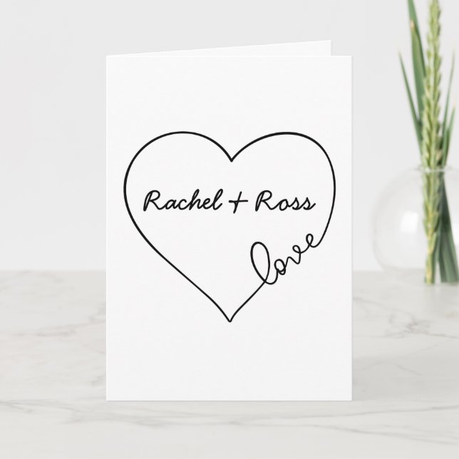 Cartão De Festividades Script Love Heart Custom Name Valentine  (Frente)