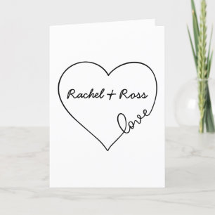 Cartão De Festividades Script Love Heart Custom Name Valentine