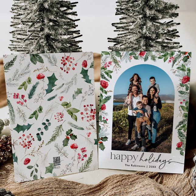 Cartão De Festividades Script Moderno com Foto do Arco Botânico Elegante  (Criador carregado)