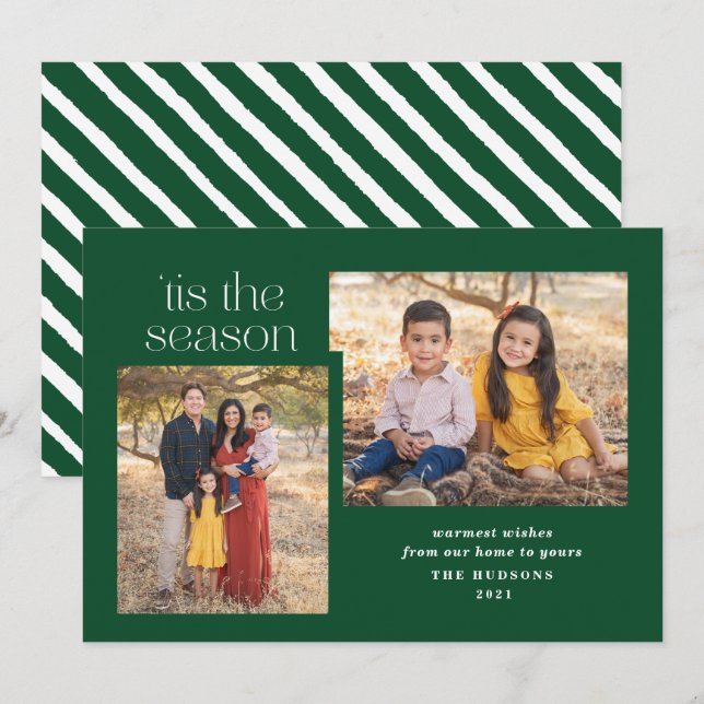 Cartão De Festividades Script Moderno É A Hol Fotográfica Da Caligrafia D (Frente/Verso)