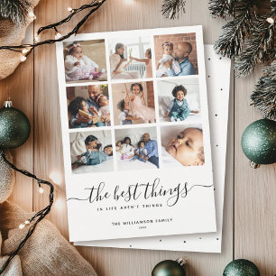 Cartão De Festividades Script Moderno Mínimo Colagem de Fotos Múltiplas