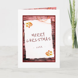 Cartão De Festividades Script Papel Antigo Rústico Feliz Natal 