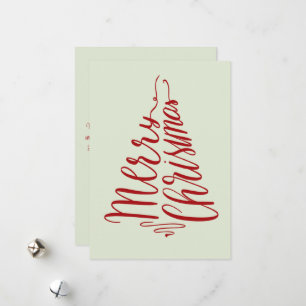 Cartão De Festividades Script RedTree de Natal Moderno Minimalista