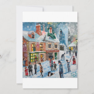 Cartão De Festividades Scrooge Um Natal Carol Fantasmas de neve de invern