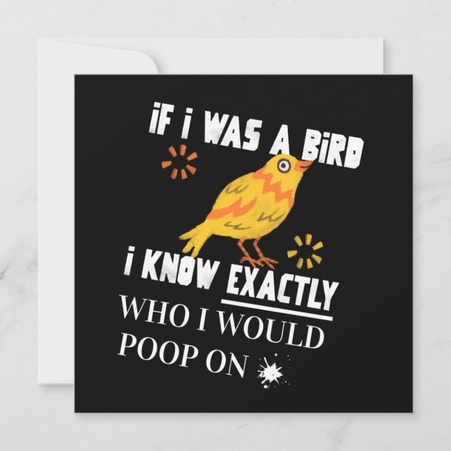 Cartão De Festividades Se eu fosse um pássaro (Frente)