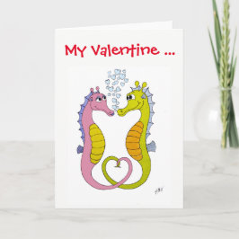 Cartão De Festividades Seahorse Love