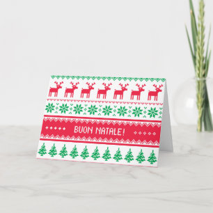 Cartão De Festividades Seamless pattern Christmas card in Italian