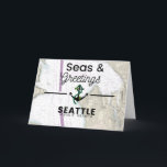 Cartão De Festividades Seas & Greetings Chart- Seattle<br><div class="desc">Create your customized Holiday Card with us! Fulfill your Holiday card wishes by inserting your own messaging, a family photo or keep it the way it is! A portion of all holiday card proceeds will go to the BoatUS Foundation for boating safety and clean water. Proceeds support our mission to...</div>