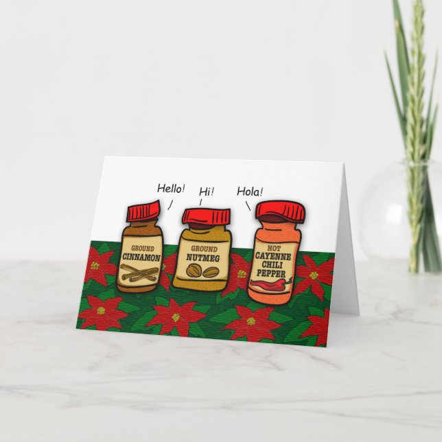 Cartão De Festividades Seasoning's Greetings Funny Holiday Pun (Frente)