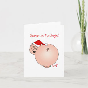 Cartão De Festividades Season's Eatings Pig!