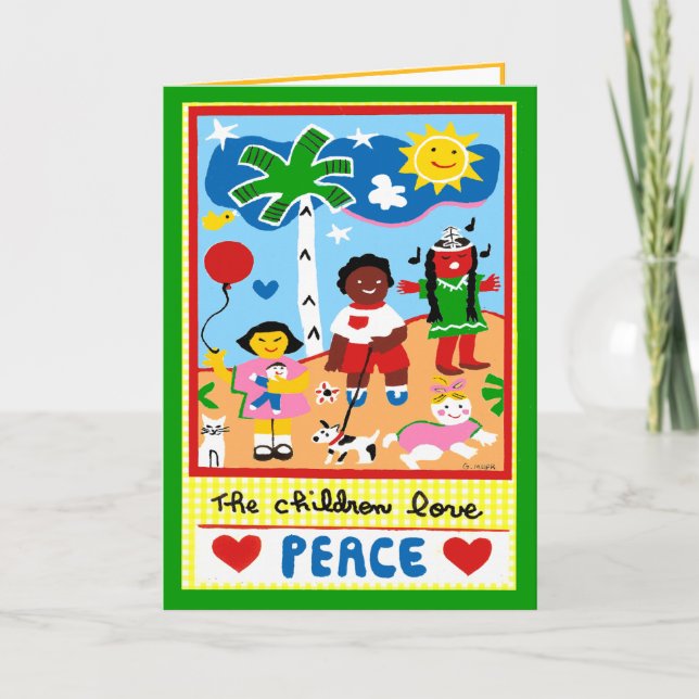 Cartão De Festividades Season's Greetings about Peace and Love (Frente)