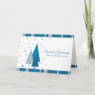 Cartão De Festividades Season's Greetings Blue Trees