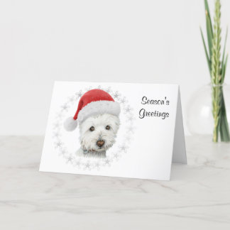 Cartão De Festividades Season's Greetings Christmas Westie Dog Art Card