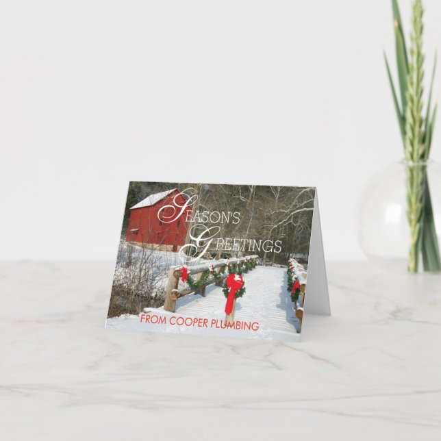 Cartão De Festividades Seasons Greetings Country Business Holiday Card (Frente)