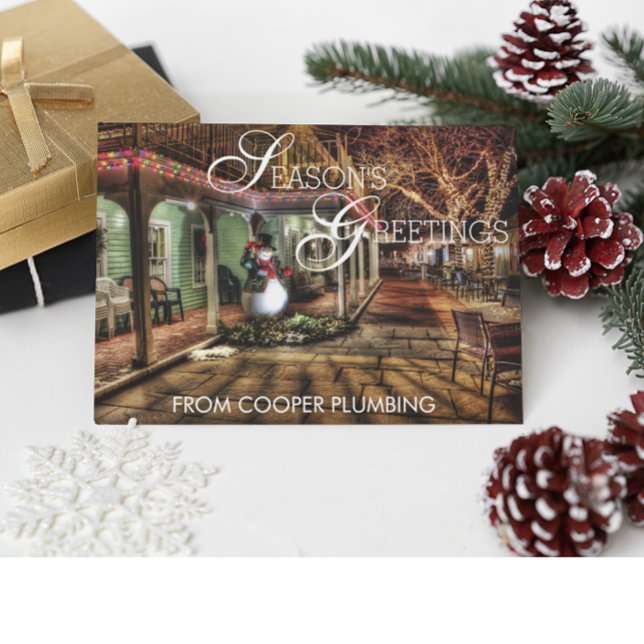 Cartão De Festividades Seasons Greetings Country Business Holiday Card (Criador carregado)