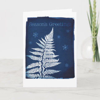 Cartão De Festividades Season's Greetings Cyanotype