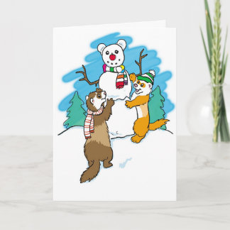 Cartão De Festividades Season's Greetings Ferrets