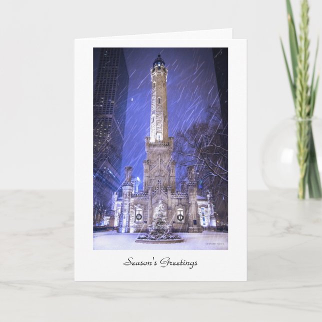 Cartão De Festividades Season's Greetings from Chicago (Frente)