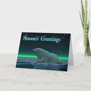 Cartão De Festividades Season's Greetings - Ice Edge Polar Bear