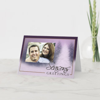 Cartão De Festividades Seasons Greetings Lavender Holiday Add your photo